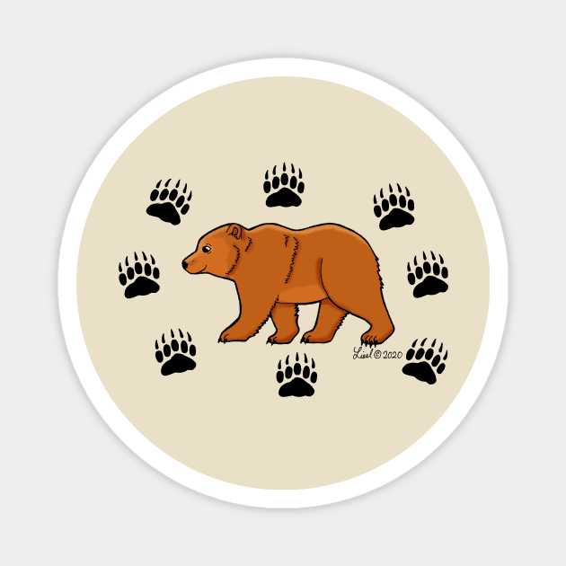 Grizzly Tracks Magnet by HonuHoney